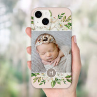 Gilded Blooms Blush | Monogrammed Photo