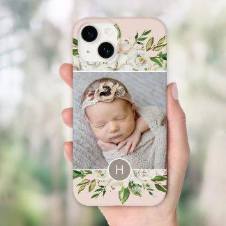Gilded Blooms Blush | Monogrammed Photo Case-Mate iPhone 14 Case