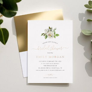 Gilded Blooms Bridal Shower Foil Invitation