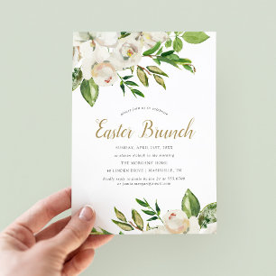 Gilded Blooms Easter Brunch Invitation
