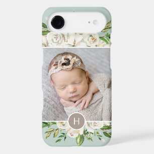 Gilded Blooms Mint   Monogrammed Photo