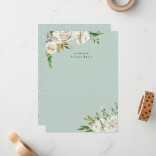 Gilded Blooms Monogram Stationery Note Card