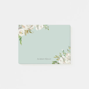 Gilded Blooms Personalized Monogrammed Post-it Notes