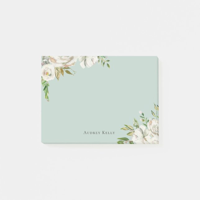 Gilded Blooms Personalized Monogrammed Post-it Notes (Front)