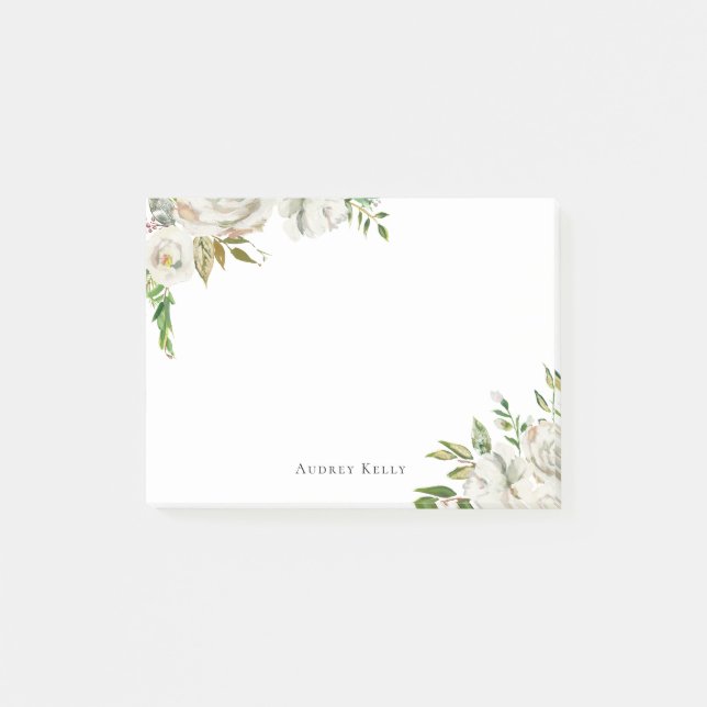 Gilded Blooms Personalized Monogrammed Post-it Notes (Front)