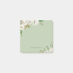 Gilded Blooms Personalized Monogrammed Post-it Notes