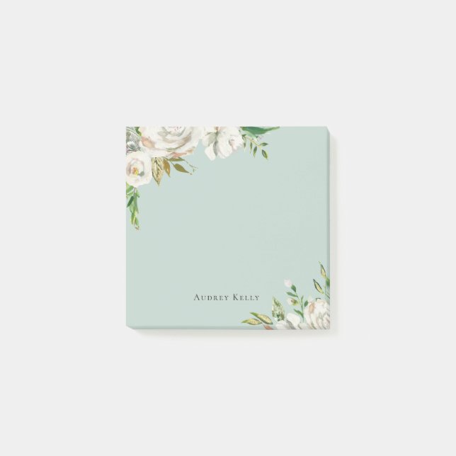 Gilded Blooms Personalized Monogrammed Post-it Notes (Front)