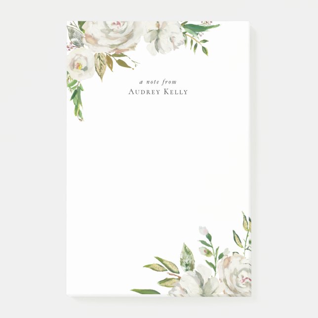 Gilded Blooms Personalized Monogrammed Post-it Notes (Front)