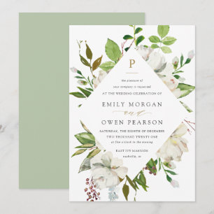 Gilded Blooms Wedding Invitation