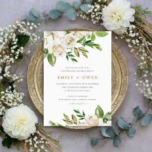 Gilded Blooms Wedding Invitation