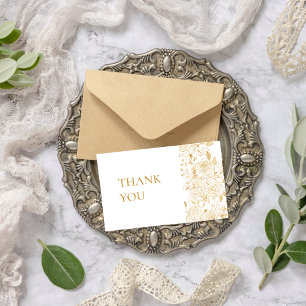 GILDED Blooms Wedding Thank You Card