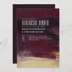 Gilded Brush Rehearsal Dinner Invitation