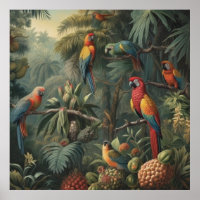 Gilded Canopy Majesty Scarlet Macaw and Pineapple