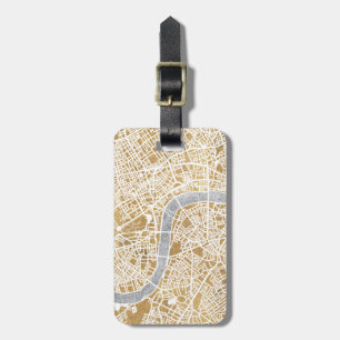 Gilded City Map Of London Luggage Tag