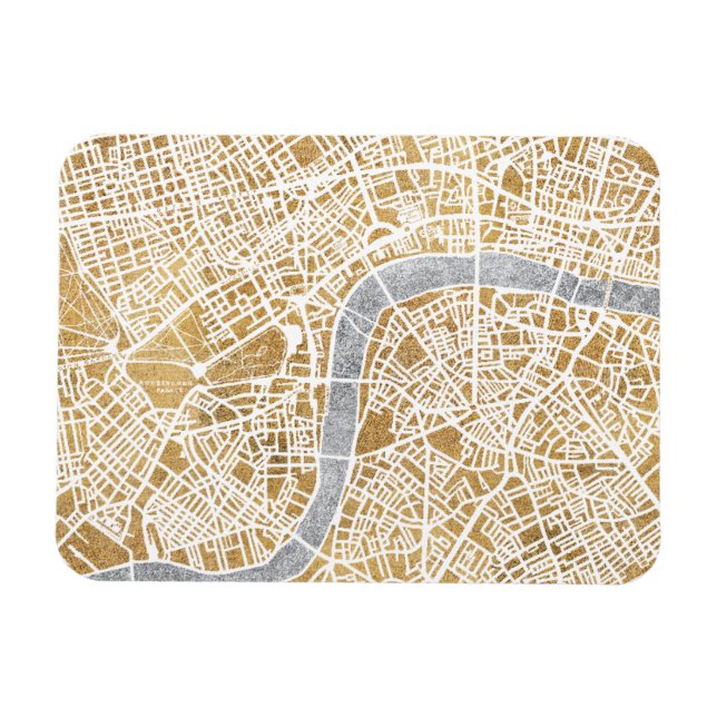 Gilded City Map Of London Magnet (Horizontal)