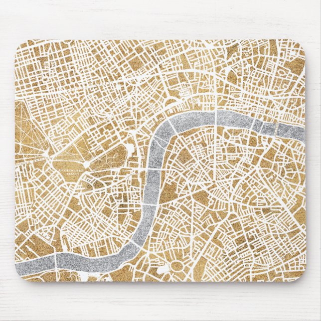 Gilded City Map Of London Mouse Pad (Front)