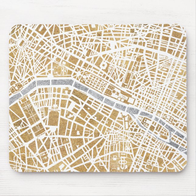 Gilded City Map Of Paris Mouse Pad (Front)