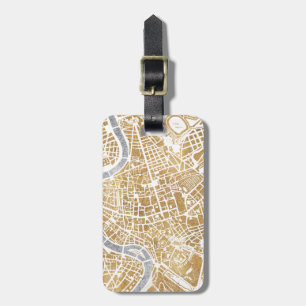 Gilded City Map Of Rome Luggage Tag