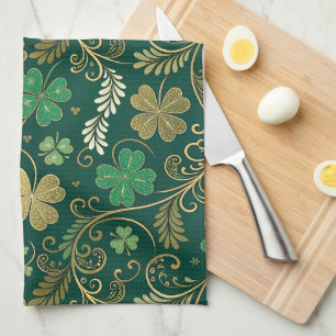 Gilded Clover Flourish Kitchen Towel