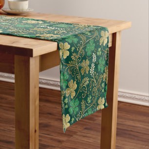 Gilded Clover Flourish Short Table Runner