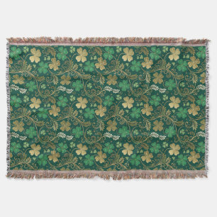 Gilded Clover Flourish Throw Blanket
