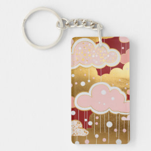 Gilded Crimson Rainfall Keychain