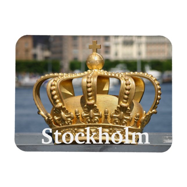 Gilded Crown, Skeppsholm Bridge, Stockholm, Sweden Magnet (Horizontal)