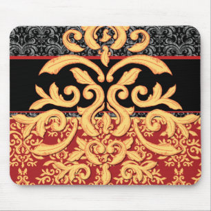 Gilded Damask Mousepad for the Elegant Office Desk