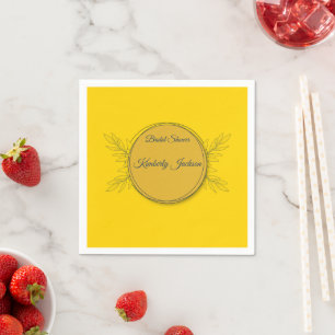 Gilded Elegance Circle Bridal Shower Napkin