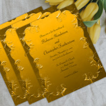 Gilded Elegance Golden Budget Wedding Invitation