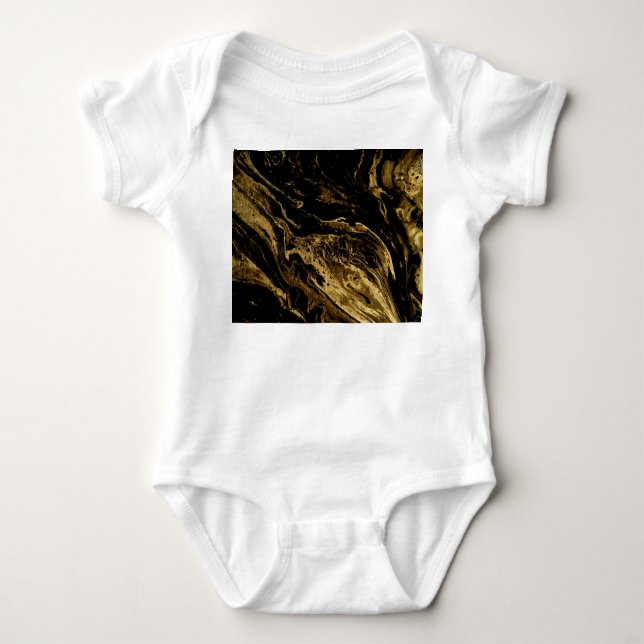 Gilded Elegance: Marbling's Splendid Magic Baby Bodysuit (Front)