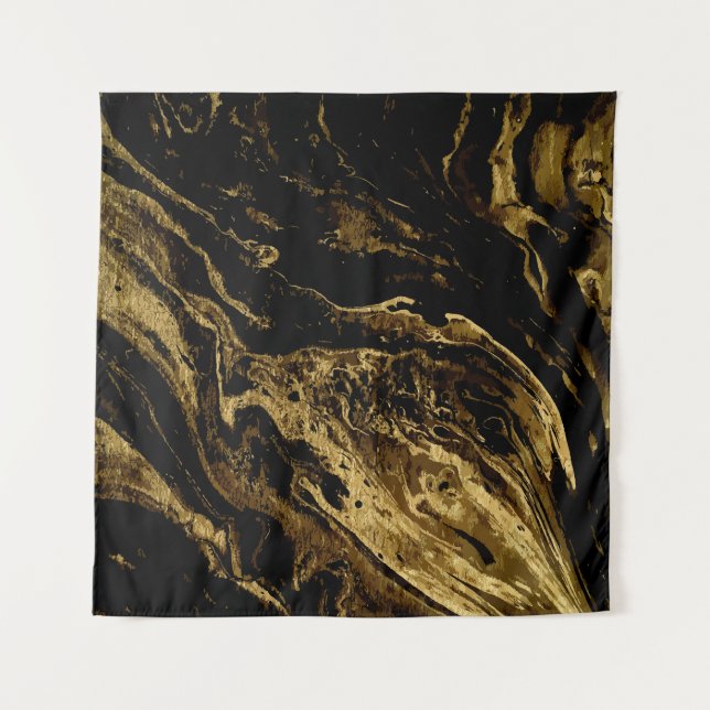 Gilded Elegance: Marbling's Splendid Magic Tapestry (Front)