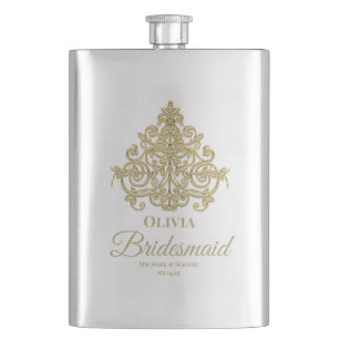 Gilded Elegance Monogrammed Classic Flask