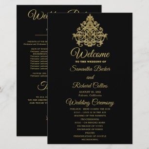Gilded Elegance Wedding Program