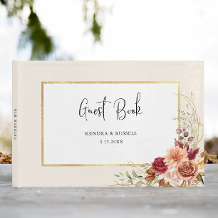 Gilded Fall Terracotta Floral Guest Book