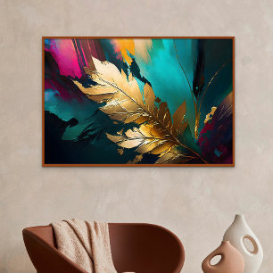 Gilded Feather – Luxe Abstract Elegance Poster