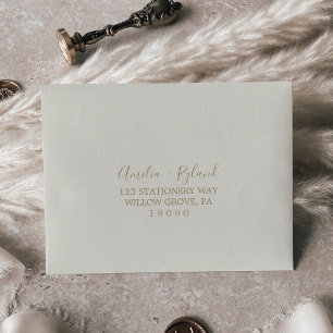 Gilded Floral Coordinate Self-Addressed RSVP Envelope