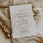 Gilded Floral | Cream and Gold Faded Wedding Invitation<br><div class="desc">This gilded floral cream and gold faded wedding invitation is perfect for an elegant wedding. The modern boho design features a whimsical arrangement of faux gold foil hand drawn flowers,  leaves and botanicals on a cream background overlaid with your text.</div>