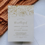 Gilded Floral | Cream and Gold The Wedding Of Invitation<br><div class="desc">This gilded floral cream and gold wedding invitation is perfect for an elegant wedding. The modern boho design features a whimsical arrangement of faux gold foil hand drawn flowers, leaves and botanicals on a cream background. Please Note: This design does not feature real gold foil. It is a high quality...</div>