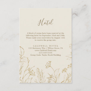 Gilded Floral   Cream & Gold Hotel Enclosure Card