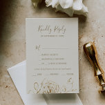 Gilded Floral | Cream & Gold Menu Choice RSVP Card<br><div class="desc">This gilded floral cream and gold menu choice RSVP card is perfect for an elegant wedding. The modern boho design features a whimsical arrangement of faux gold foil hand drawn flowers, leaves and botanicals on a cream background. This wedding response card conveniently asks guests what meal they would like at...</div>