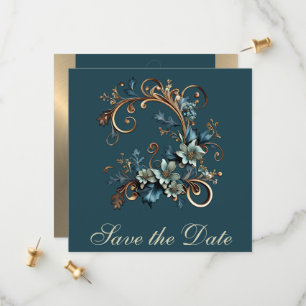 Gilded Floral Elegance Save The Date