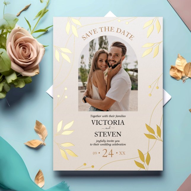Gilded Floral | Gold Foil Cream Casual Wedding (Creator Uploaded)
