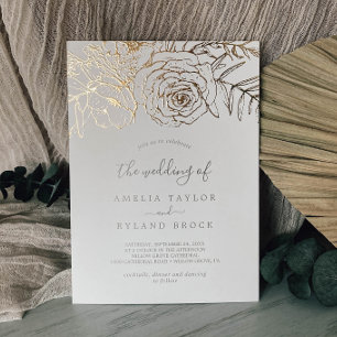 Gilded Floral Gold Foil Cream The Wedding Of
