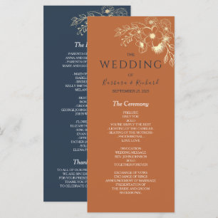 Gilded Floral Gold Wedding Program