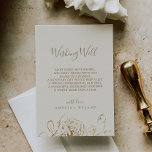 Gilded Floral Rose Cream Wedding Wishing Well Card<br><div class="desc">This gilded floral rose cream wedding wishing well card is perfect for an elegant wedding. The modern boho design features a whimsical arrangement of faux gold foil hand drawn flowers, leaves and botanicals on a cream background. Personalize this invitation enclosure card with your names, and a short wishing well poem....</div>