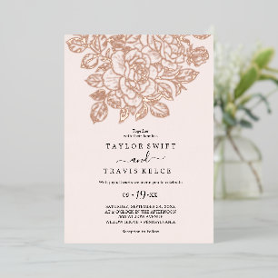 Gilded Floral Rose Gold Foil & Blush Wedding 
