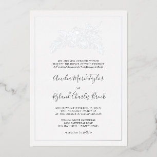 Gilded Floral   Silver Foil Formal Wedding