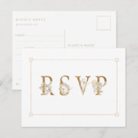 Gilded Floral Wedding RSVP Song Request Invitation