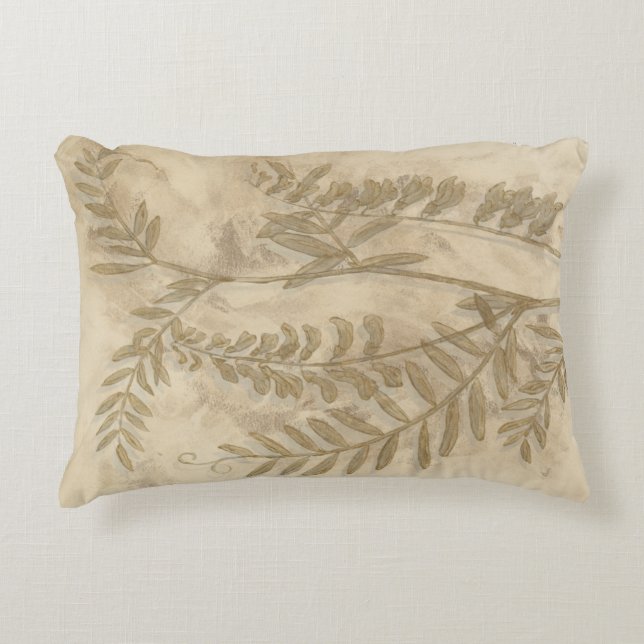 Gilded Foliage I Accent Pillow (Front)